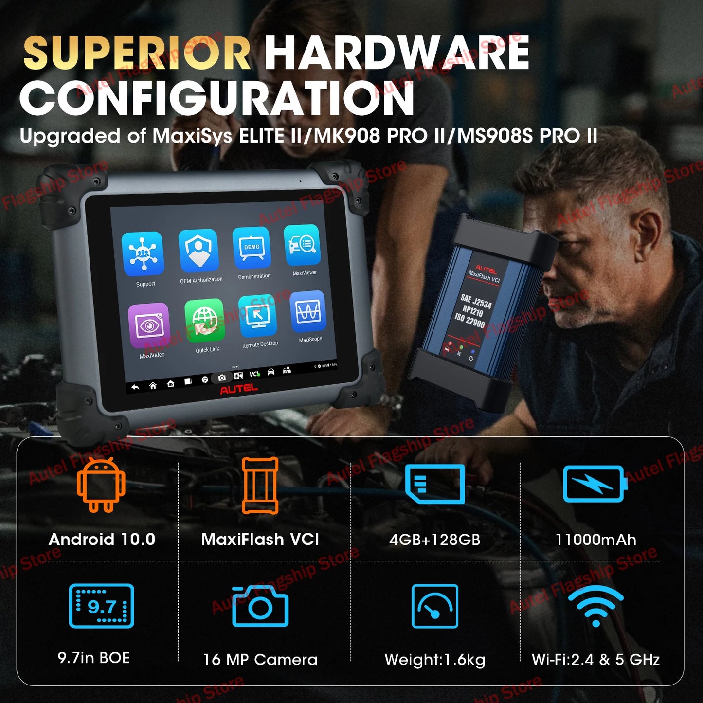 Autel Maxisys Elite II Pro Car Diagnostics Tool J2534 ECU Programming ECU Coding Motor TruSpeed CAN FD/DoIP PK MK908P Elite 2