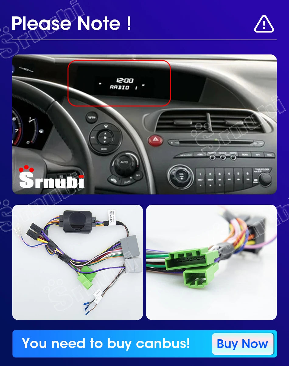 For Honda Civic Hatchback 2006-2011 Android 12 Car Radio Multimedia Video Navigation 2 Din Stereo DVD Head Unit Speaker Carplay