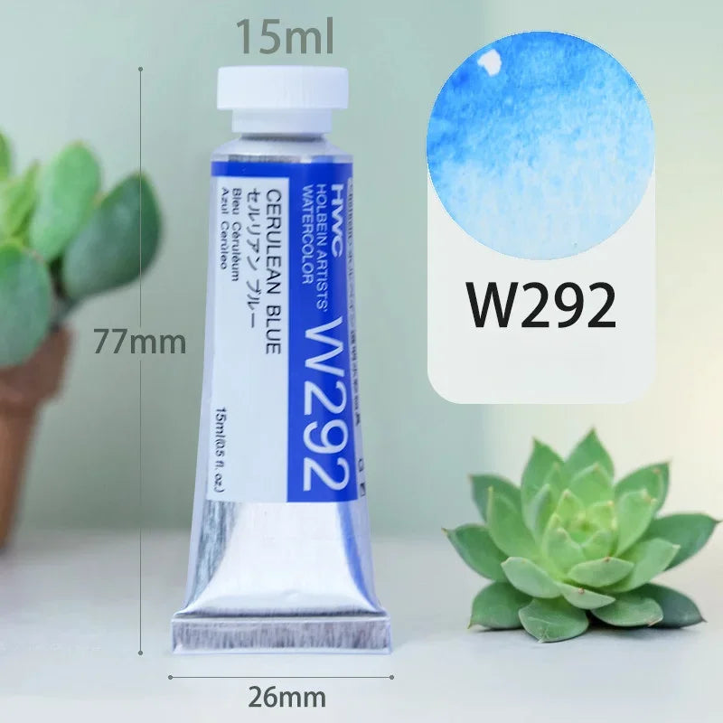 15ml Holbein Liquid Tube Packaging Watercolor Pigment Art Students Outdoor Sketch Speciality Painting Colored Fill Materials