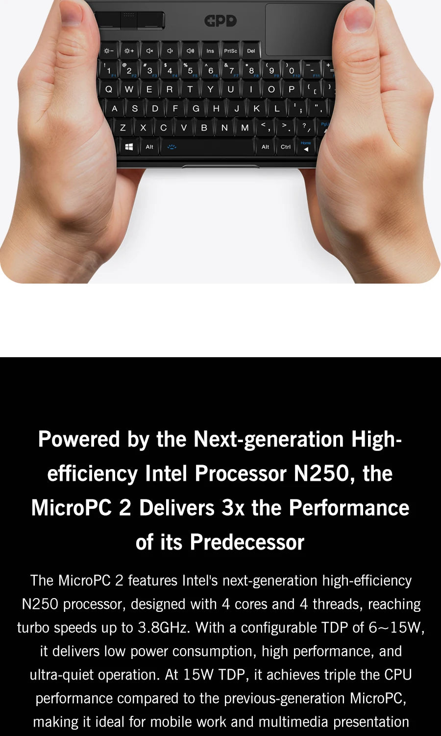 2025 New GPD MicroPC 2 7Inches Mini Industry Laptop Intel® Core™ i3-N300 16GB/512GB Windows 11 Portable Computer Notebook