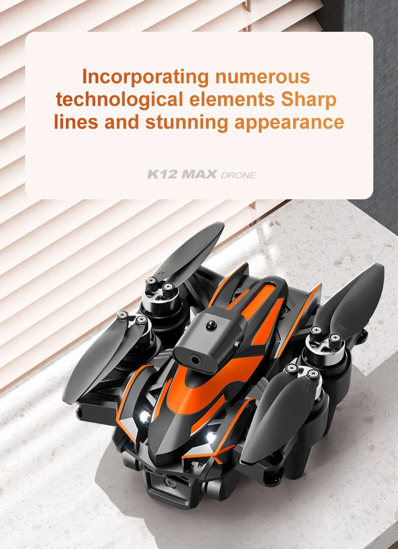 NEW K12Max UAV With Screen Control 5G 8K HD Camera Brushless Drone Optical Flow Positioning Aerial Four-Axis Aircraft Gifts Toys