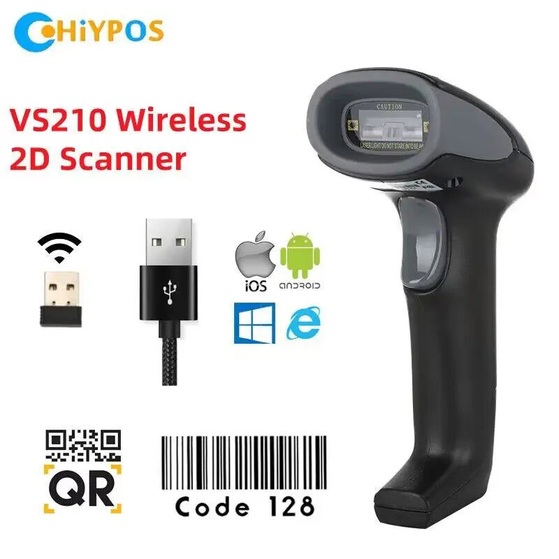 CHIYI 1D/2D Supermarket Handhel Barcode Bar Code Scanner Reader QR PDF417 Bluetooth 2.4G Wireless &Wired USB Platform
