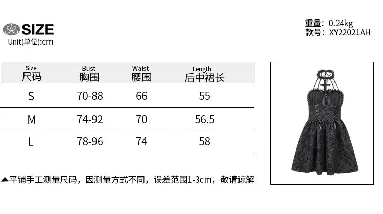 Mall Gothic Emo Jacquard A-line Dresses Goth dress Elegant Grunge Ruched Bandage Partywear Punk Black Women Halloween Club Dress