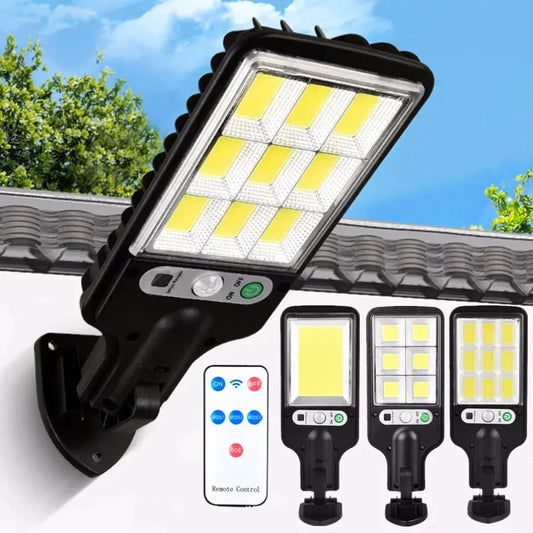 72/108COB Solar Lights Outdoor With 3 Mode Waterproof Motion Sensor Security Lighting LED Wall Street Lamp for Garden Patio Path