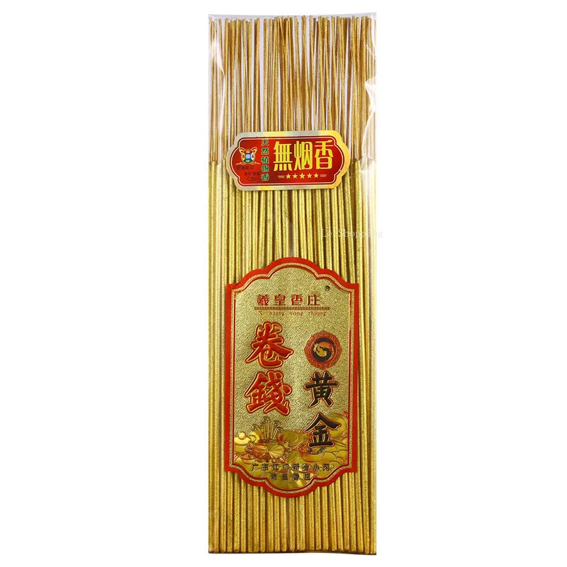 Stick Incense Golden Roll Money Handmade Smoke-free Bamboo Incense Indoor Office Purify Air/an Incense Help Sleep Natural Aroma