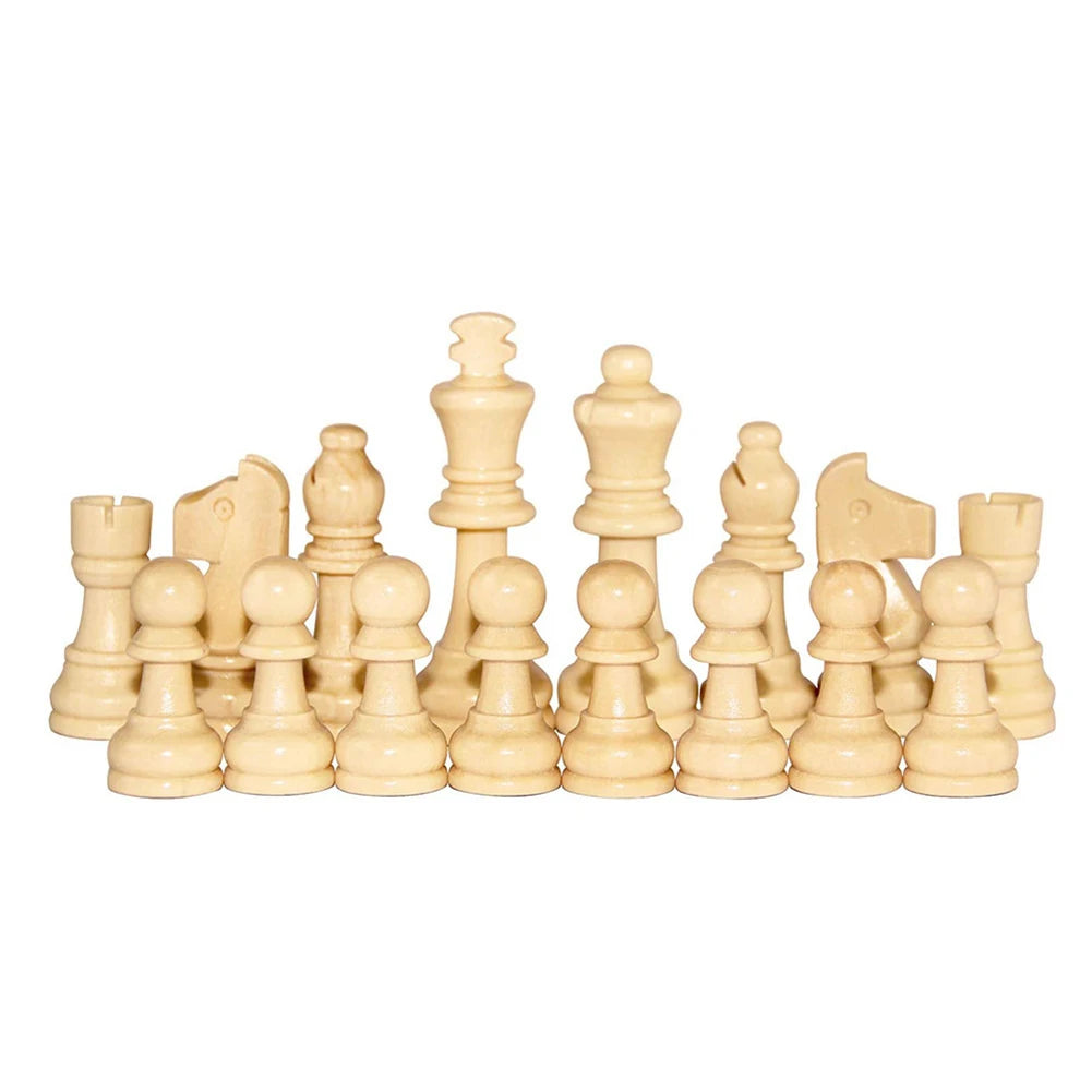 Wooden Chess Game Pawns Standard Tournamen Staunton 32PCS Chess Pieces Only 2.2in King Figures for Chess Board Game