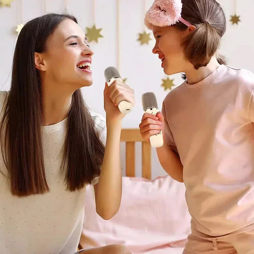 K12 Karaoke Machine Portable Bluetooth 5.3 PA Speaker System with 1-2 Wireless Microphones Home Family Singing Children's Gifts