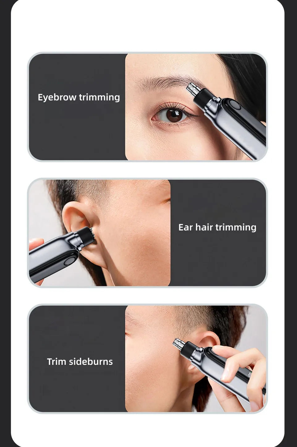 2024 New Xiaomi Mijia Nose Hair Trimmer USB Charging LED Display High Quality Electric Portable Men Mini Nose Hair Clipper