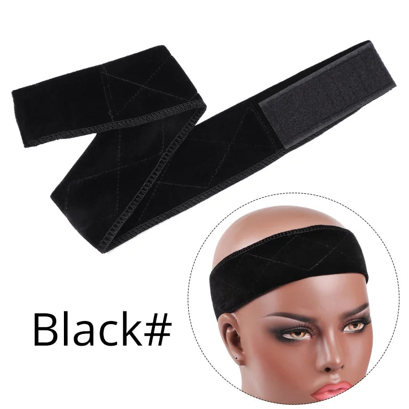 Nunify Non-slip Soft Velvet Women Wig Grips Headband Adjustable Wig holder Velvet Wig Accessories Grip Scarf Headband