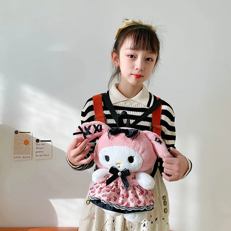 Wholesale Sanrio Plush Kuromi Backpack My Melody Backpack Shoulder Bag Kawaii Plush Toys Lolita Daypack Plushies Doll Girl Gift
