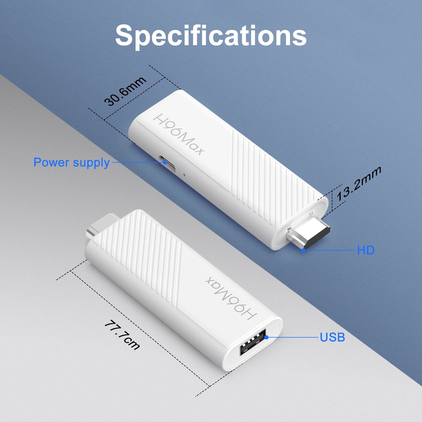 Android 14.0 TV Stick H96 MAX Allwinner H313 with 4K HD 2.4G 5G wifi6 8GB 16GB Voice Remote