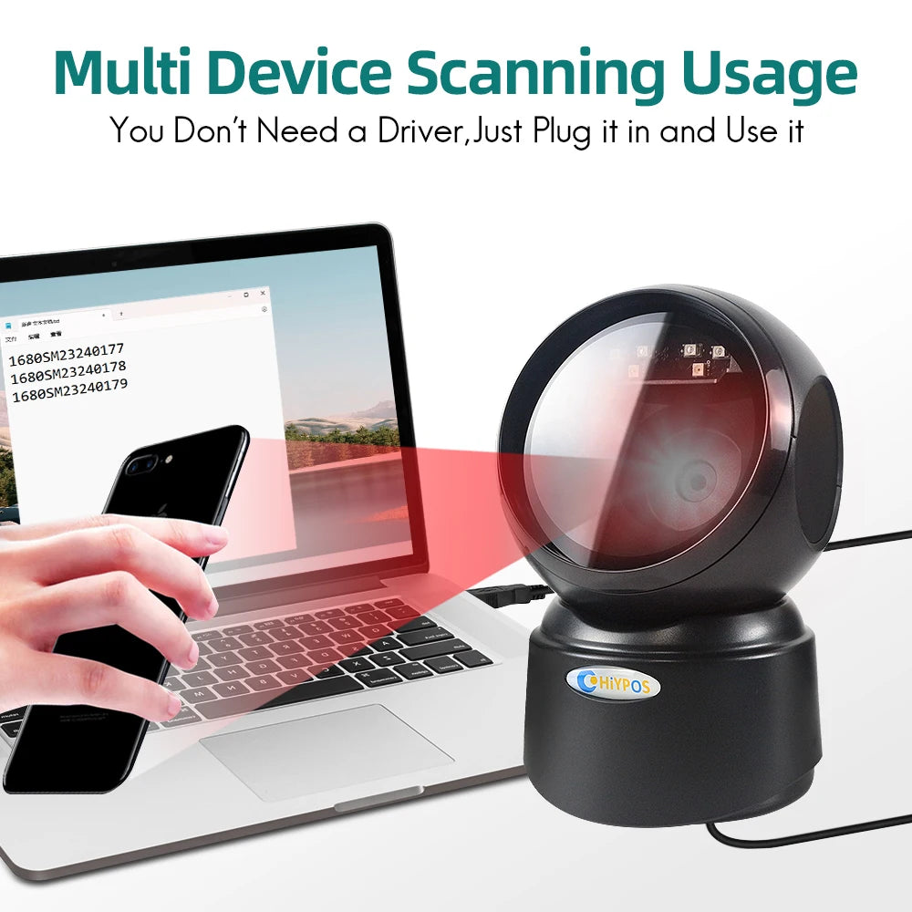 High-speed Barcode Scanner Image Platform Desktop Scanner 1D 2D QR code reader USB Omnidirectional