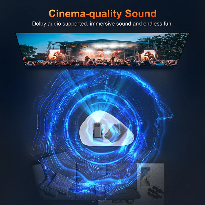 Xnano HM103-A Projector 4K Android 13 Dual WiFi5 300ANSI Amlogic T950S BT5.2 1920*1080P Home Theater Cinema Mini Projectors