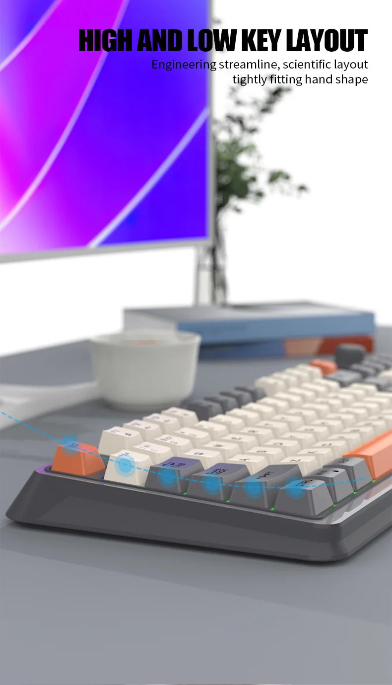 Russian Wireless Keyboard With Russian Layout Spanish Arabic Korean Keyboard Mouse Kit Bluetooth RGB Backlight Volume Knob K94