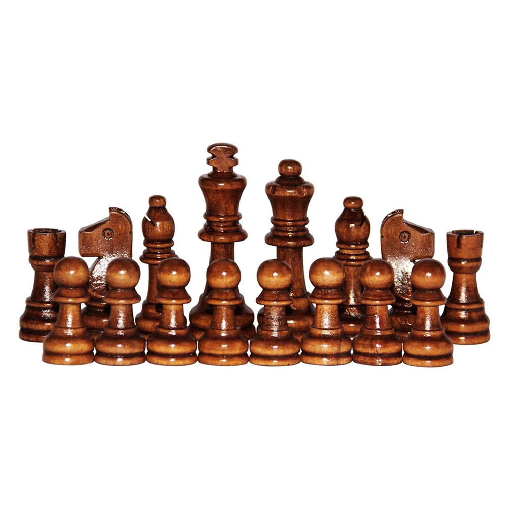 Wooden Chess Game Pawns Standard Tournamen Staunton 32PCS Chess Pieces Only 2.2in King Figures for Chess Board Game