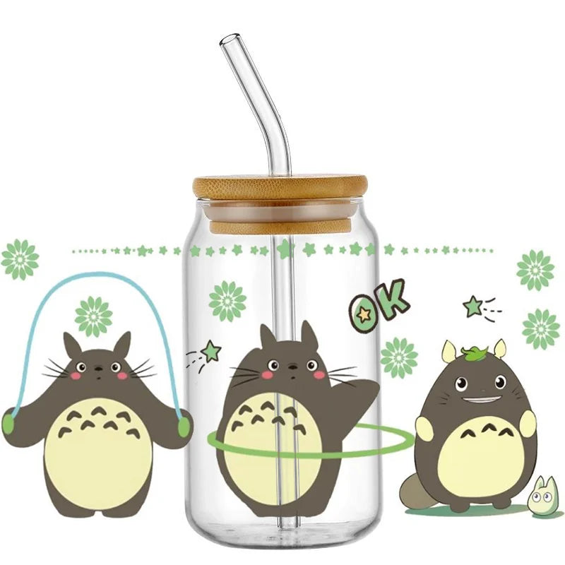 Miniso Japanese Animation UV DTF Cup Wrap Cartoon Cute Transfer Stickers Decal for 16oz Libbey DIY Waterproof Sticker