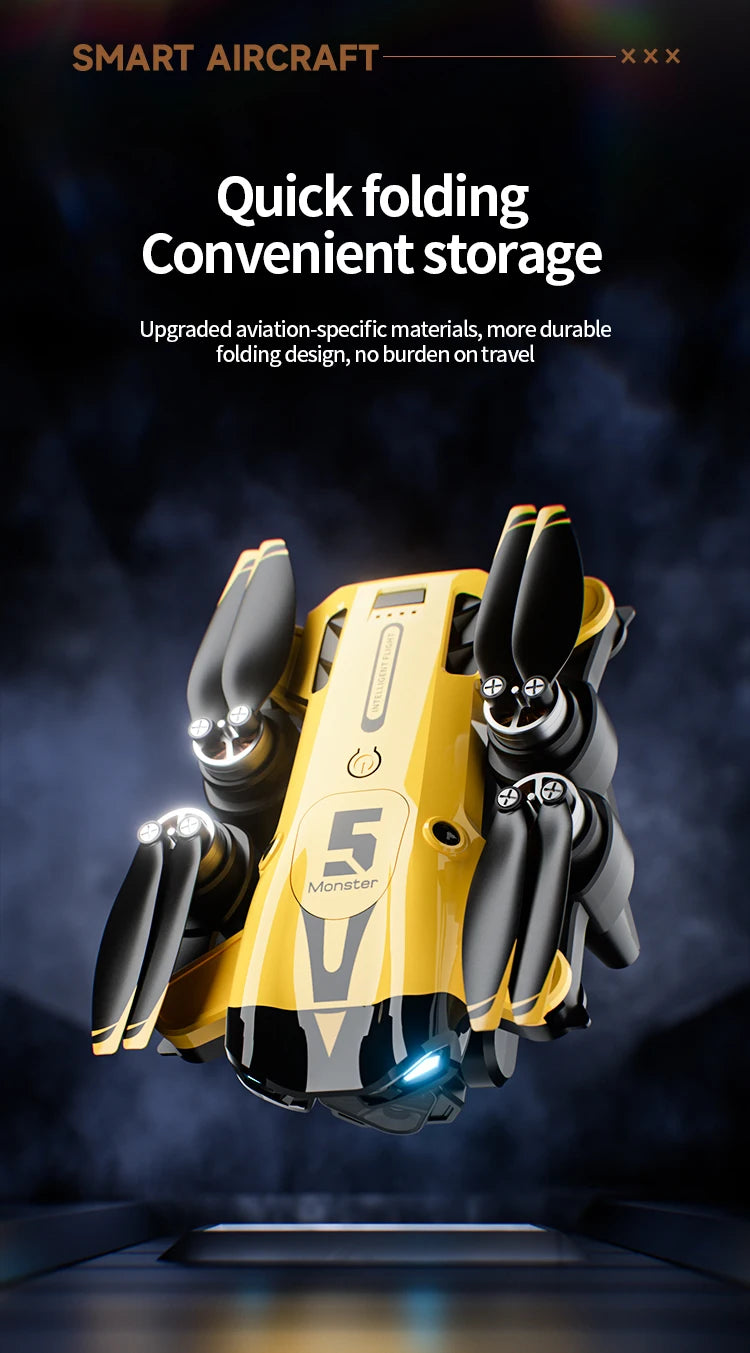 2024 New M5 Drone 8K Professional Triple Camera Brushless Motor Optical Flow Positioning Foldable Quadcopter RC Dron Toys Gifts