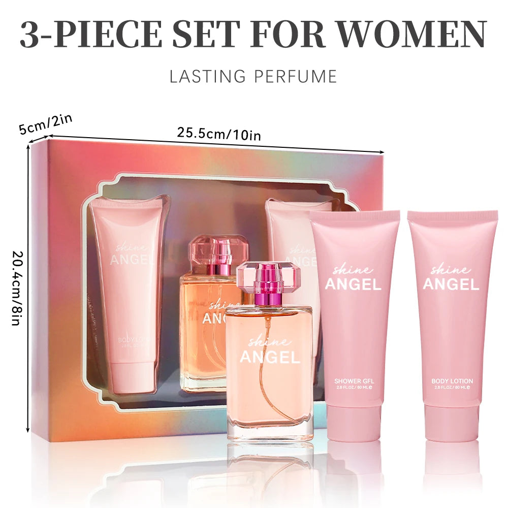 Bath and Body Gift Set for Women & Girls 1.7fl.oz Eau de Parfum Spray 2.8fl.oz Shower Gel 2.8fl.oz Body Lotion Women's Fragrance