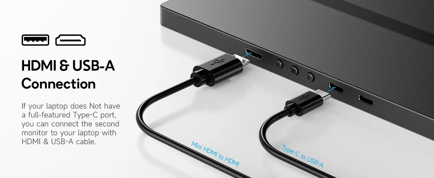 Dopesplay 14.1inch Laptops Screen Extender Triple Dual FHD 1200P IPS Portable Monitors For Windows Macbook Chrome 13.3-17.3 inch