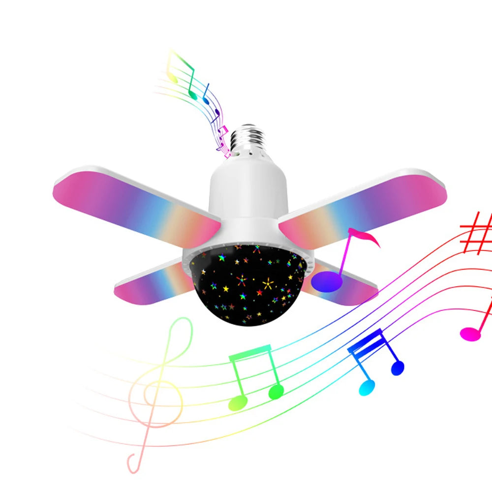 1500Lumens Led 6500k Ambient Music Light, Bluetooth Music Fan Colorful Projection Light, Music Speaker Sync Color Changing Light