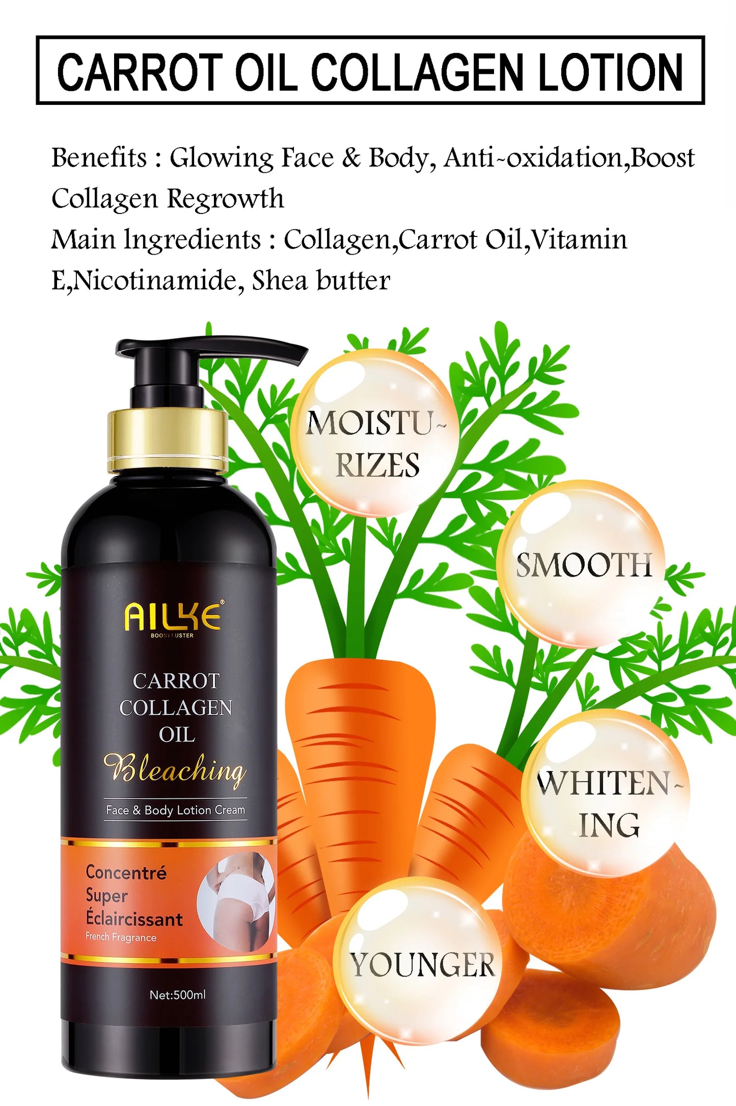 AILKE Collagen 5 in 1 Skin Care Kit, Restore Skin Elasticity, Smooth Skin, Brighten, Even Skin Tone, For Face And Body Use Set