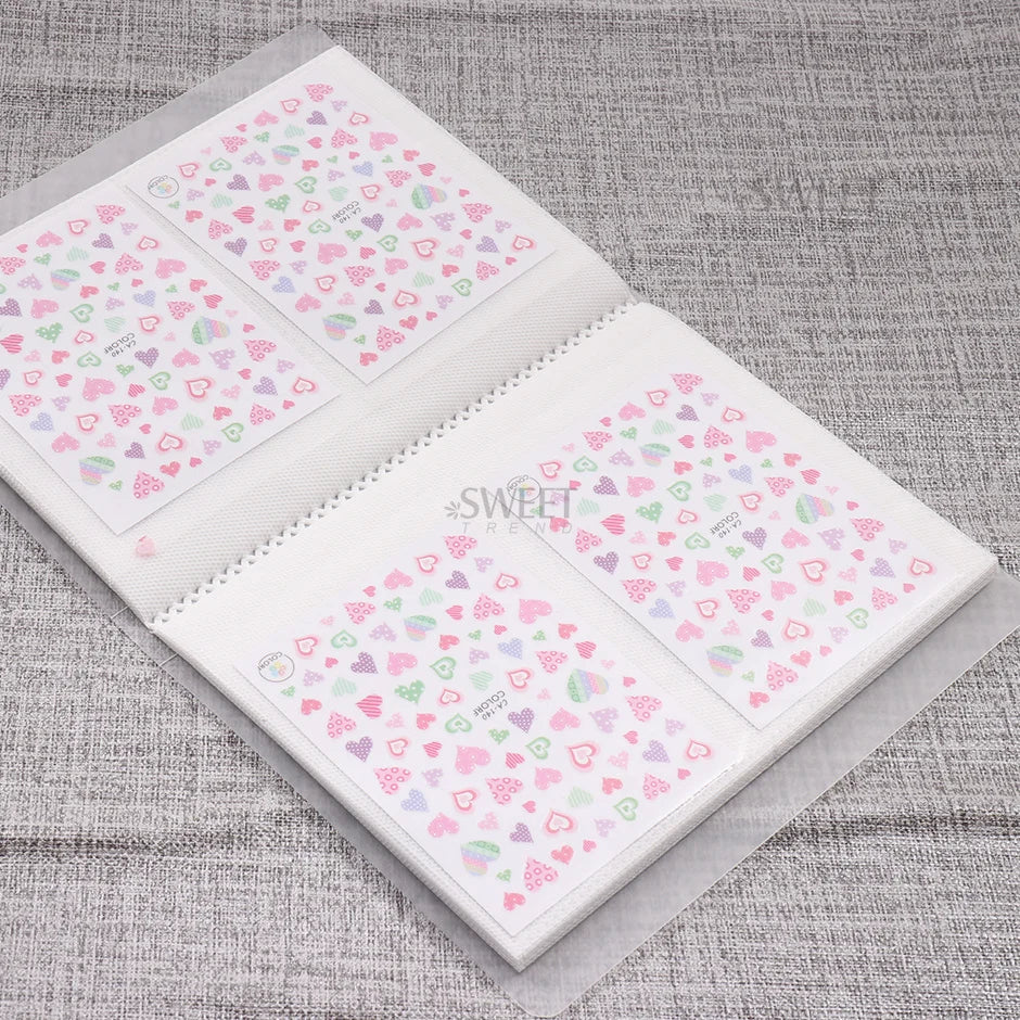 100 Slots Nail Stickers Storage Book Empty Album Collecting Decals Organizer Holder Display Notebook Manicure Nail Tools SATZB06