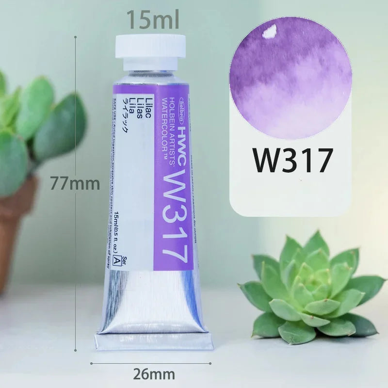 15ml Holbein Liquid Tube Packaging Watercolor Pigment Art Students Outdoor Sketch Speciality Painting Colored Fill Materials