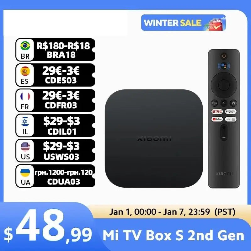 2025 Global Version TV Box S 2nd Gen 4K Ultra HD BT5.2 2GB 8GB Google TV Google Assistant Smart TV Box