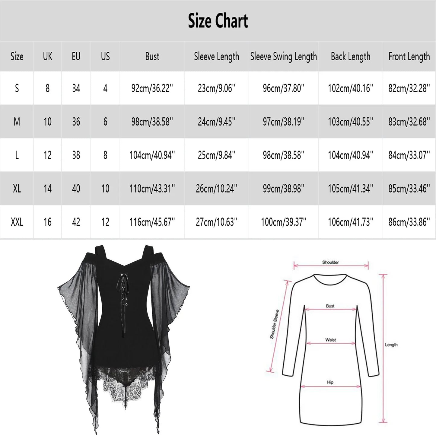 Gothic Black Dresses for Women Insert Lace Women Size Sleeve Gothic T Shirt Tops Plus Women's Power Ranger Cosplay Costume Adult