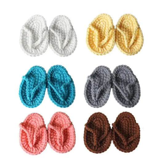 Baby Knit Crochet Mini Slippers Little Flip Flop Baby Studio Shooting Photo Prop