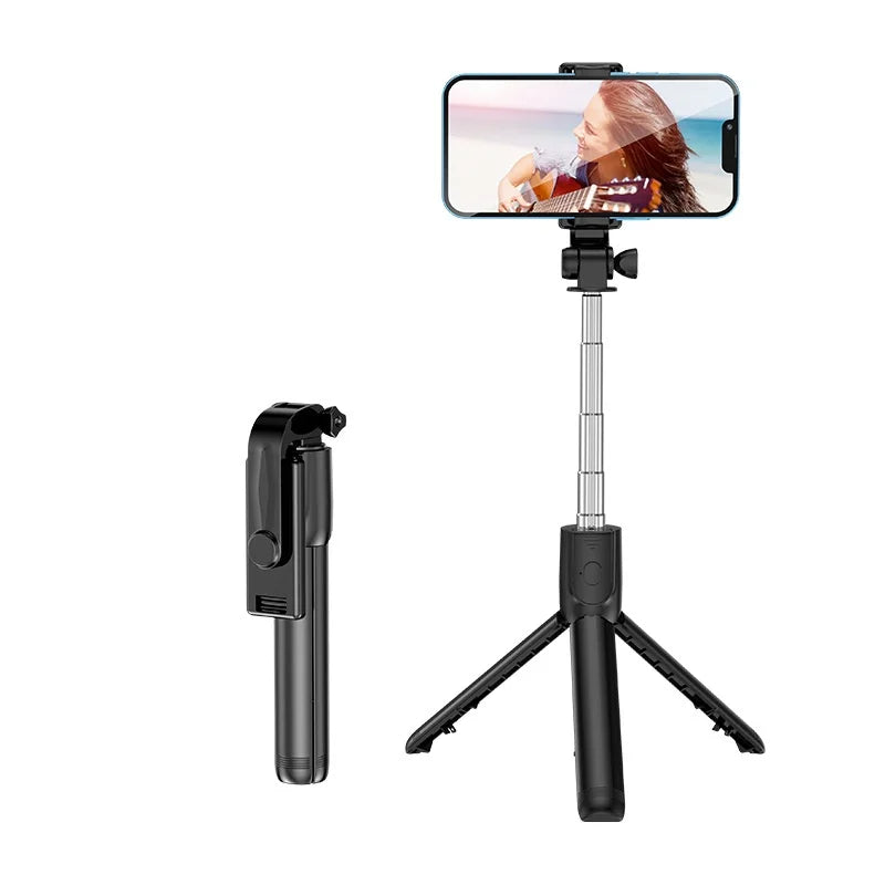 Expandable 3-in-1 Selfie Stick Tripod With Detachable BT Wireless Remote Compatible With Most Of Phones Lightweight Tripod Stand