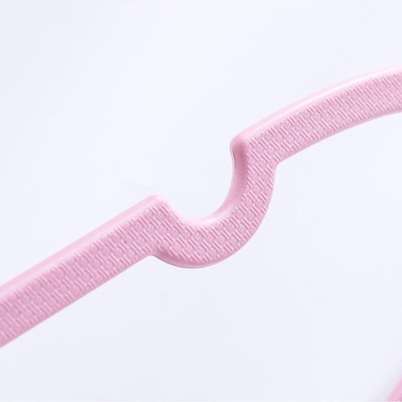 10Pcs Clothes Hanger Durable Abs Girly Heart Pink Love Bow-Knot Pattern Hanger Non-Slip Clothes Hanging Supplies