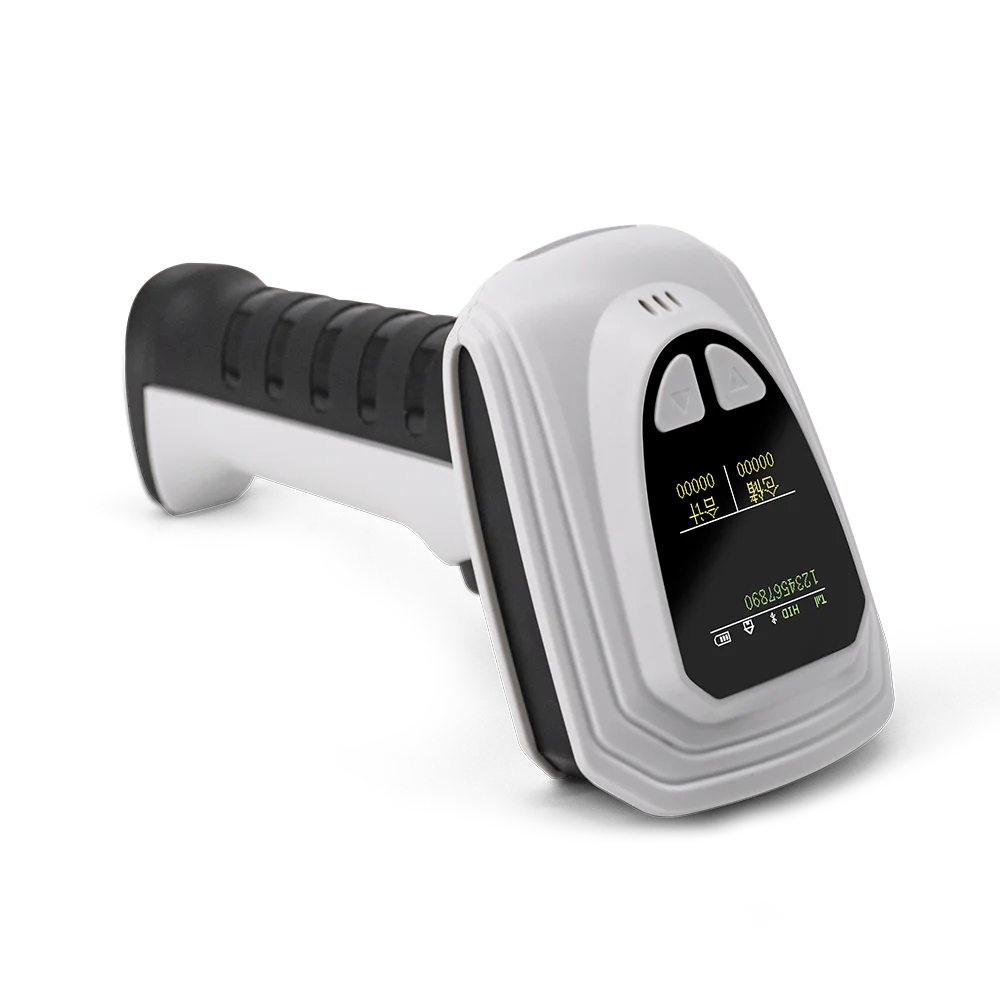 Wireless Handheld 2D Bluetooth Barcode Scanner PDF417 Data Matrix QR Code Reader with LCD Screen Display Image Logistic Reader