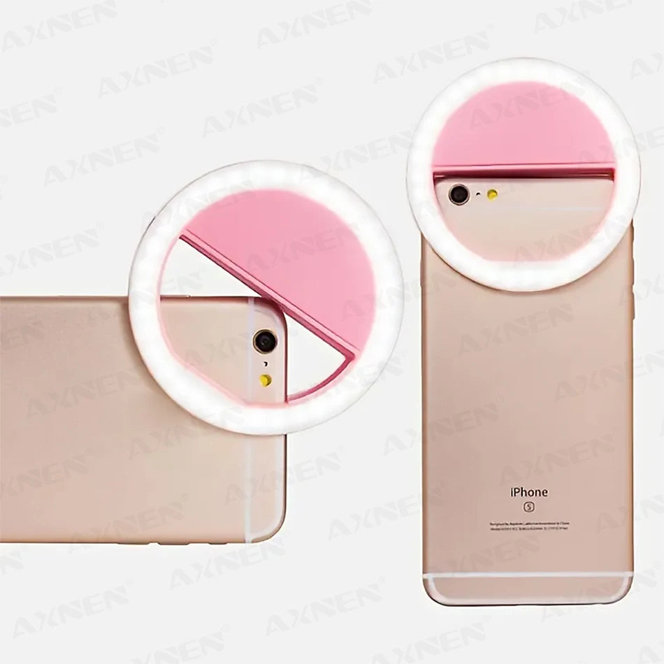 LED Light Ring with USBcharging Phone Lens Selfie Light Mini Circular Fill Light Clip Compatible with iPhone Samsung Xiaomi Poco
