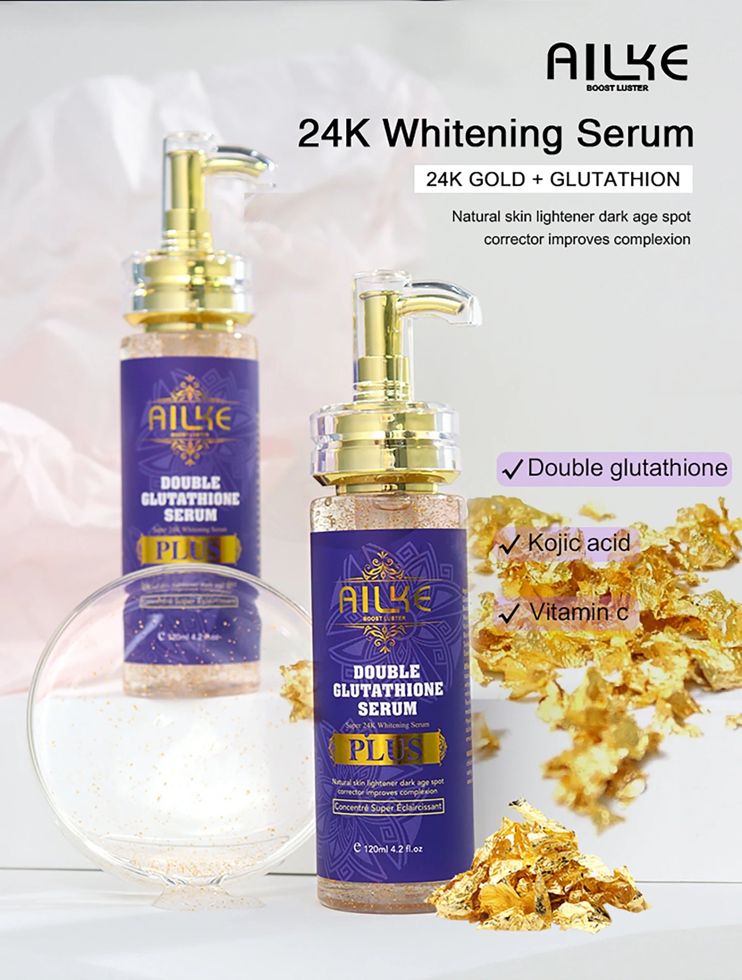 AILKE Glutathione Bleaching Cream, Advanced Lightening Lotion, Glowing Cream For Inner Thighs, Bikini Area Underarms, Natural