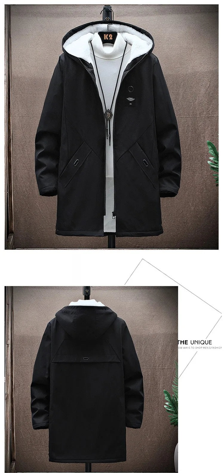 2024 Men's Classic Fashion Trend Long Windbreaker Spring Autumn Men Casual Loose Large Size High-quality Hooded Coat
