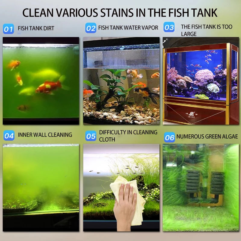 ZRDR Stainless Steel Aquarium Fish Tank Algae Scraper Blade Aquatic Water Live Plant Grass Cleaning Multi-Tool Cleaner Kit Set