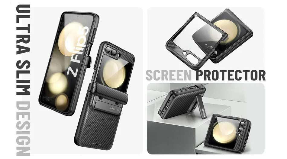 I-BLASON For Samsung Galaxy Z Flip 5 Case 5G (2023) Journey Full-Body Rugged Case with Built-in Screen Protector & Kickstand