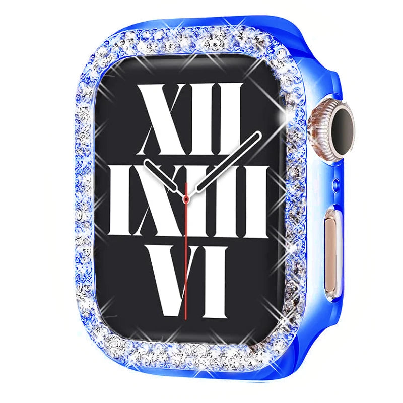 Bling Case for Apple Watch Series 9 8 7 6 5 4 3 2 1 SE(No Screen), Women Glitter Rhinestone Protector Frame.