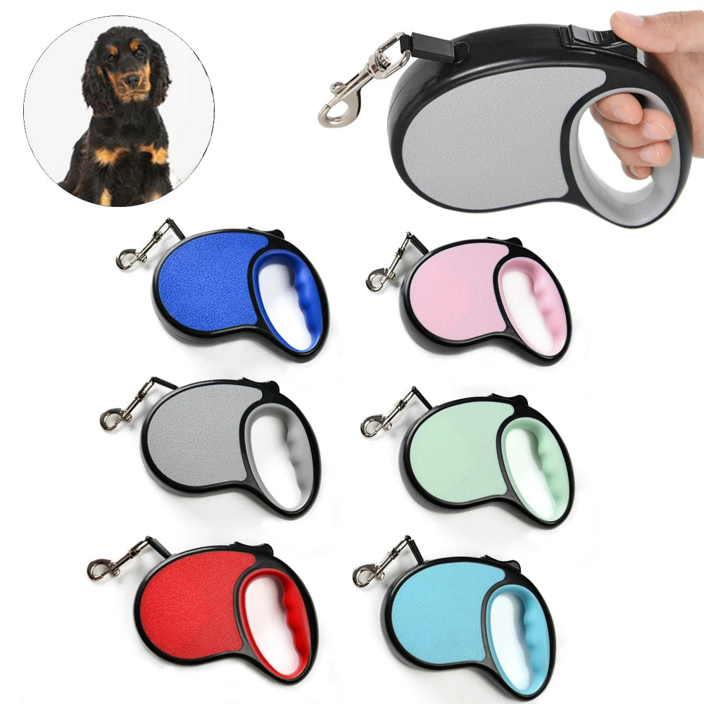 3m 5m Durable Dog Leash For Small Medium Dogs Nylon Strong Retractable Candy Color Traction Rope French Bulldog Pet Supplies