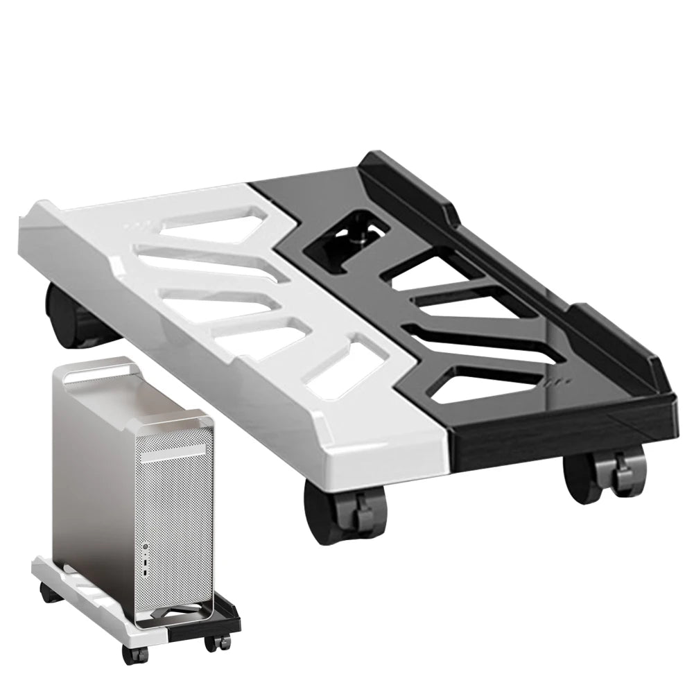 Adjustable Mobile CPU Stand Heavy-Duty PC Tower Stand With 4 Caster Wheels Ventilated Under Desk CPU Holder PC Floor Cart