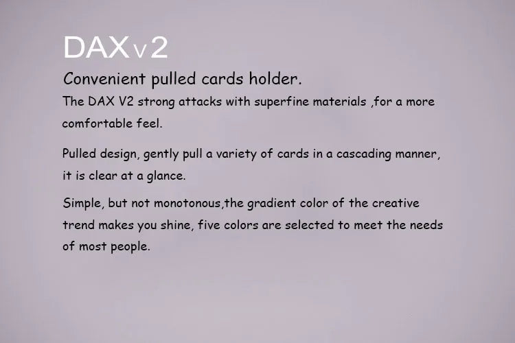 DAX V1 V2 V3 Leather Card Holder Mini Slim Portable Pulled Men Credit Card Wallet Color Gradient 5Card Money Purse Women Handbag