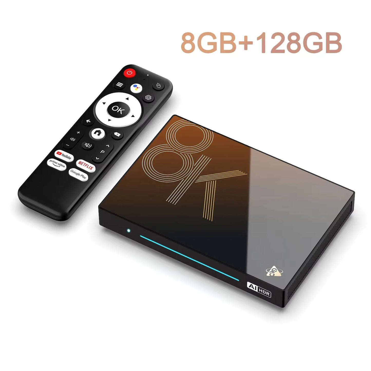 H96 MAX M9S Smart TV Box 4K&120fps ATV Androidtv 14,8-core CPU Wifi6 BT5.4 1000M LAN 8GB 128GB LPDDR4 Media Player AI VisionPQ