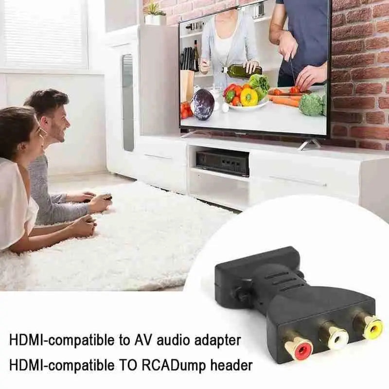 Mini HDMI TO AV Gold-plated HDMI-compatible Male To 3 RGB RCA Video Audio Adapter AV Component Converter Connector For HDTV DVD
