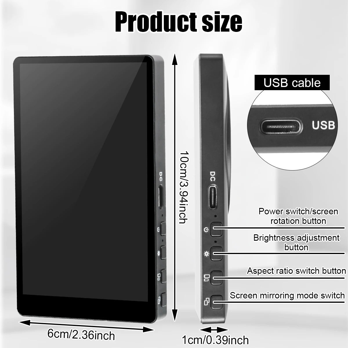 Wireless Magnetic Mount Vlog Selfie Monitor Screen Phone Rear Camera Selfie WiFi Bluetooth Connection for Selfie Live Vlog