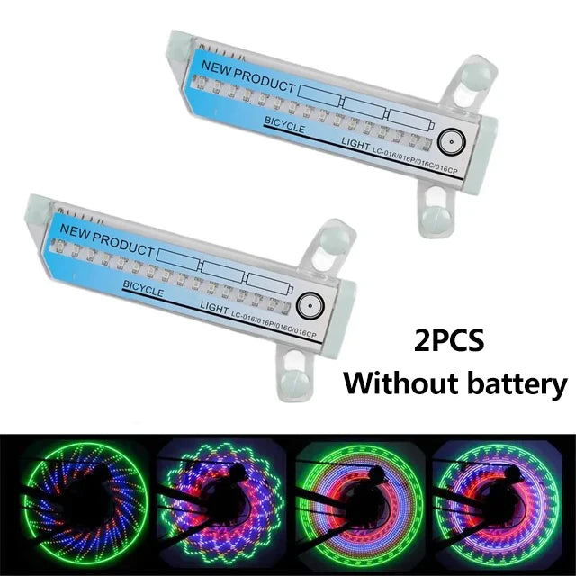 Bicycle Spoke Light 32 LED MTB Bike Wheel Light Spoke Lights Waterproof Shock Induction Colorful Bike Spoke Warning Signal Lamp