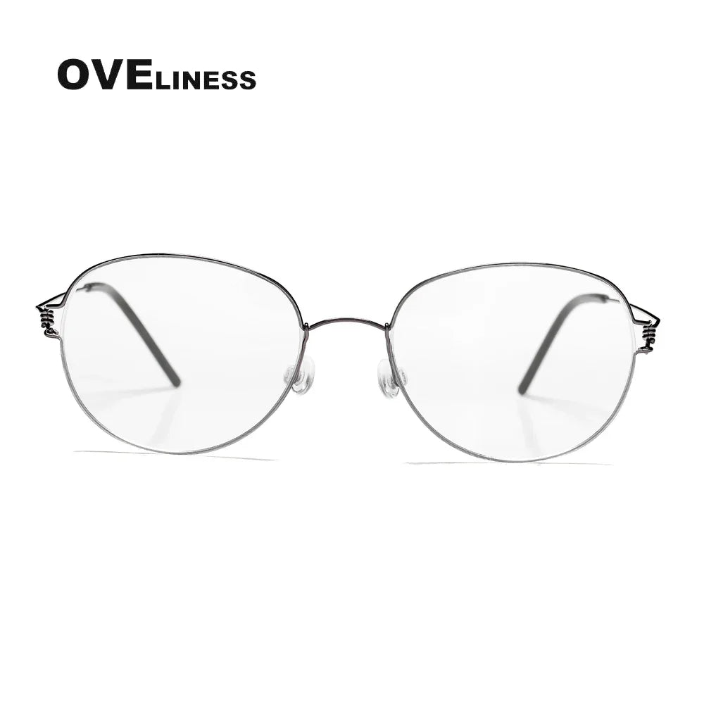 2024 Screwless Eyeglasses Frame for Men Round Denmark Korean male female Glasses Frame Women Pure Titanium Eyewear spectacles