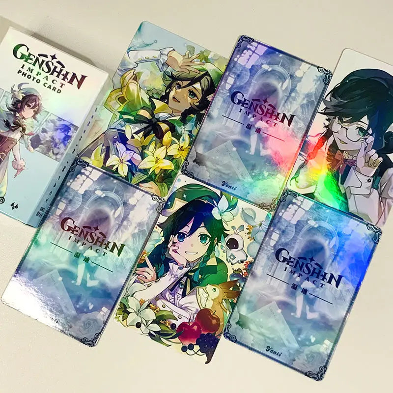 Hot Game Impact 50PCS/Set Decor Laser Lomo Card Photocard HD Double-sided Small Album Photo Card For Fans Collection Postcard