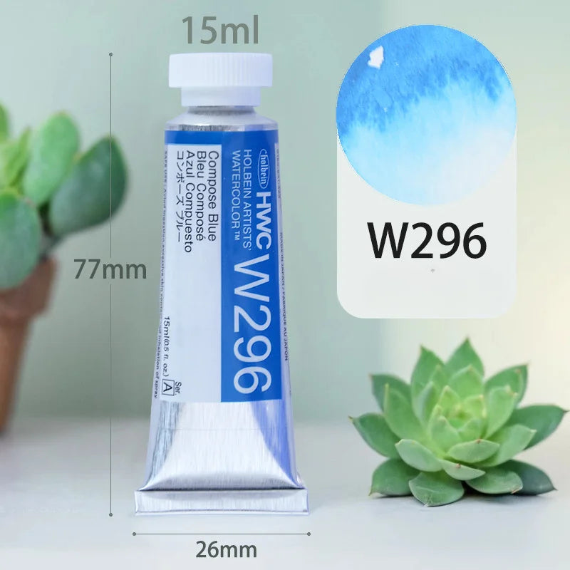 15ml Holbein Liquid Tube Packaging Watercolor Pigment Art Students Outdoor Sketch Speciality Painting Colored Fill Materials