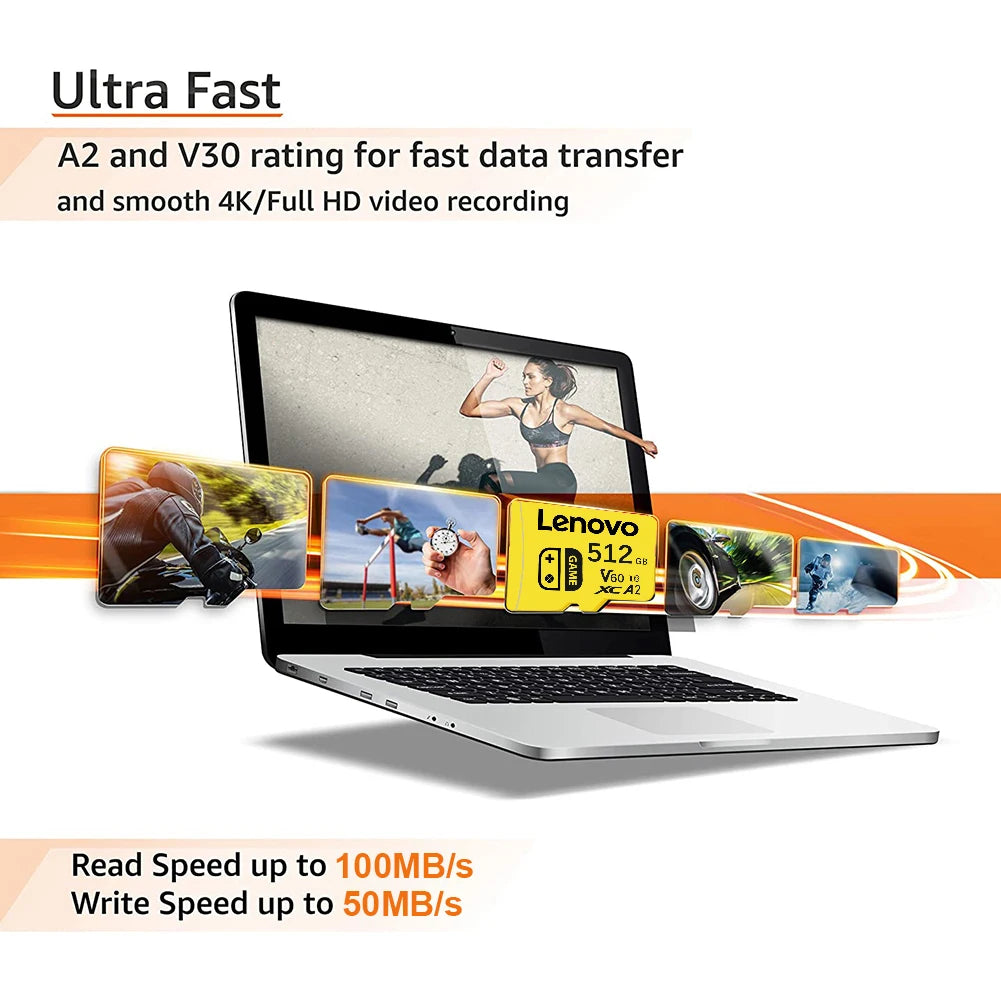 Lenovo 2TB SD Memory Card 1TB 512GB 256GB A2 U3 Micro TF SD Card 128GB High Speed MLC TF Card For Nintendo Switch Ps4 Games